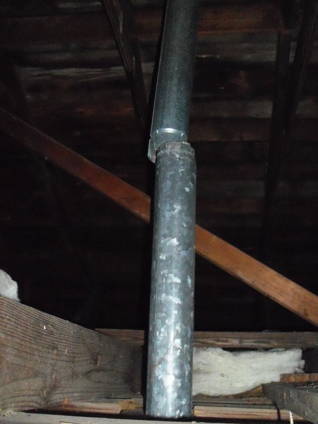 Flue pipe disconnected in attic